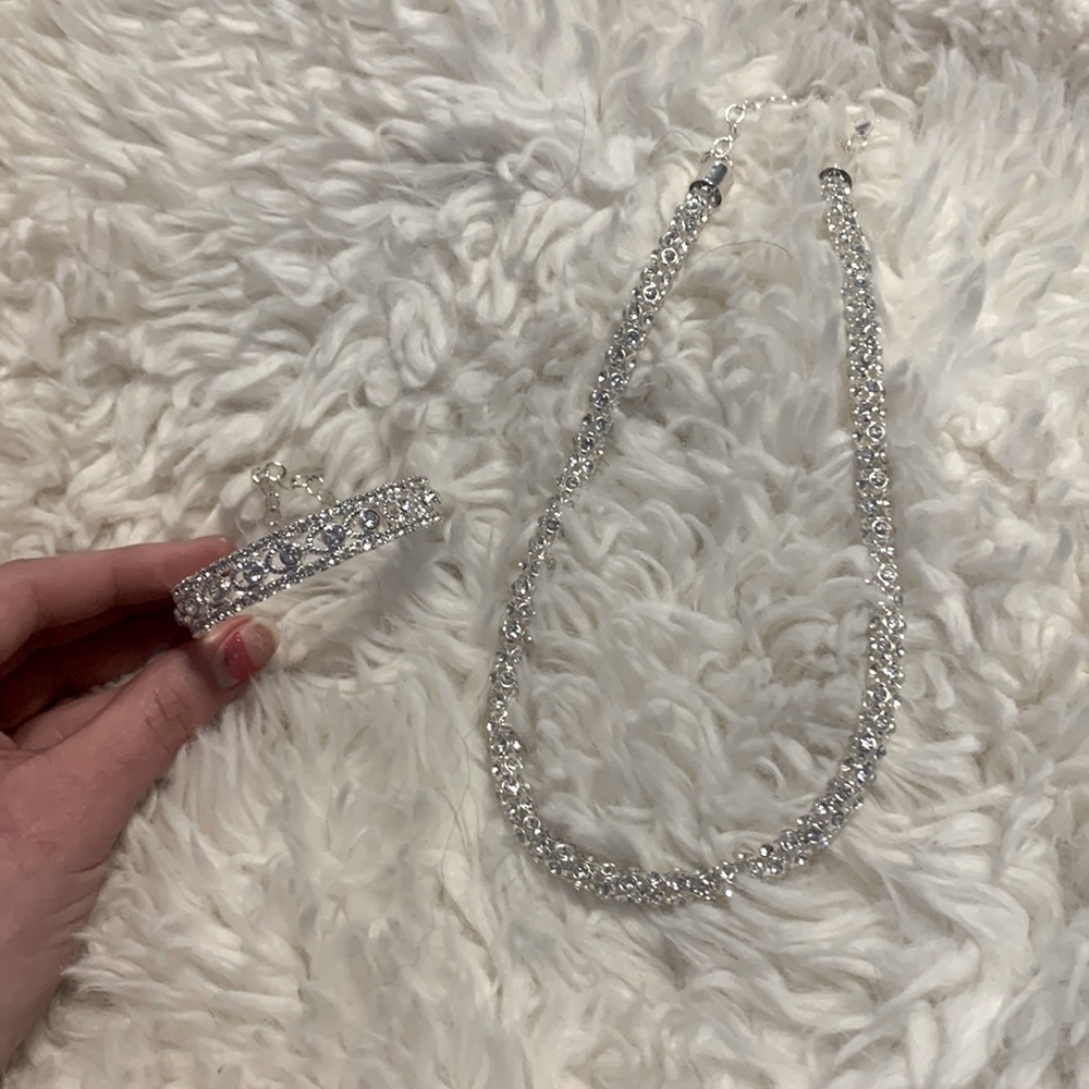 Silver Necklace and Silver Bracelet
